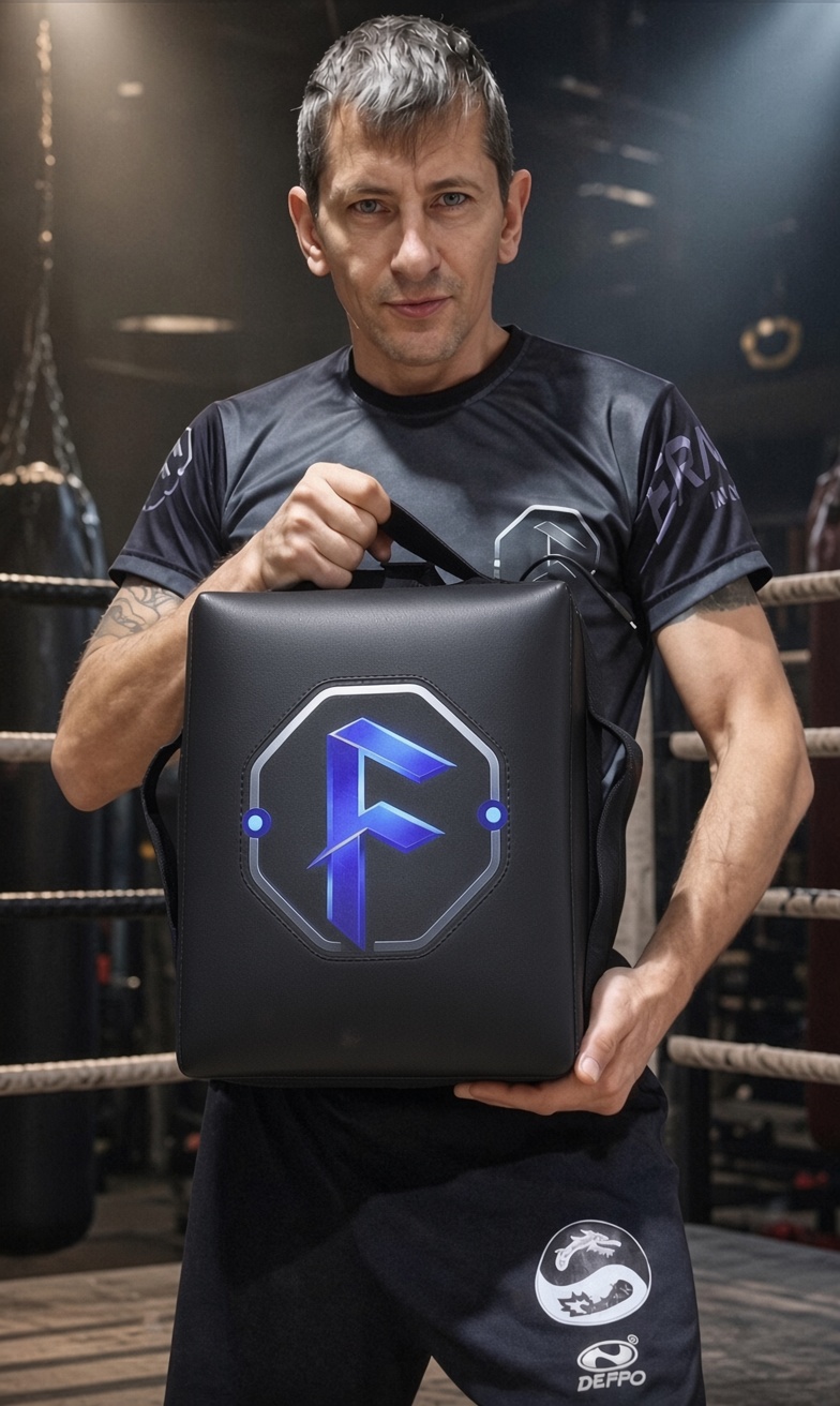 Dennis Købke holding FightNodePad.